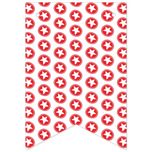 Red & Blue Stars Pattern - Patriotic / 4. Juli Wimpelkette (Dritte Fahne)