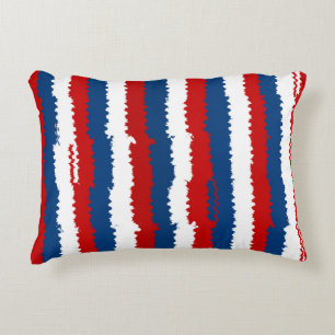 Red Blue Streifen Dekokissen