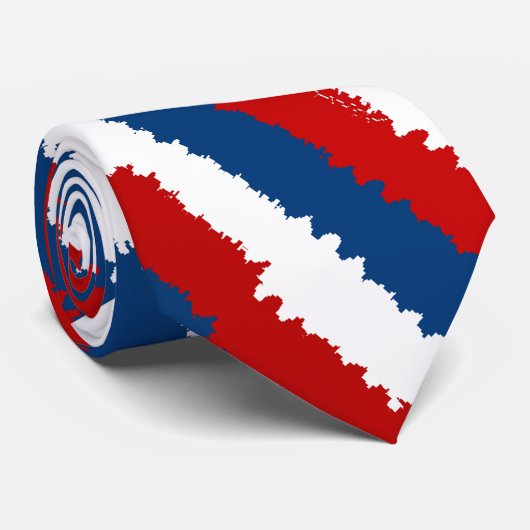 Red Blue Streifen Krawatte (Gerollt)