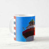 Red & Blue Striped Hilton Head Lighthouse Kaffeetasse (Vorderseite Links)