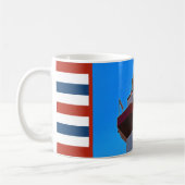 Red & Blue Striped Hilton Head Lighthouse Kaffeetasse (Links)