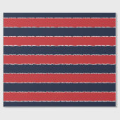 Red Blue Stripes Funny Imitats Torte Weihnachten Geschenkpapier (Flach)
