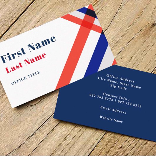 Red Blue Stripes Politische Kampagne Business Card Visitenkarte