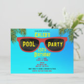 Red Blue Summer Shades Sonnenbrillen Beach Pool Pa Einladung (Stehend Vorderseite)