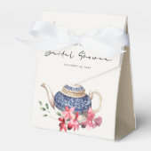 Red Blue Teapot Floral Brautparty Tee Party Geschenkschachtel (Vorderseite)