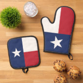 Red & Blue Texas State Flag Ofenhandschuh & Topflappen-Set (Oben Unten)