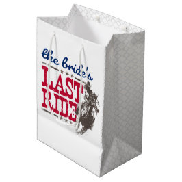 Red & Blue The Bride's Last Ride Medium Gift Bag Mittlere Geschenktüte