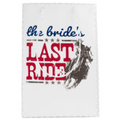 Red & Blue The Bride's Last Ride Medium Gift Bag Mittlere Geschenktüte (Vorderseite)