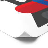 Red Blue Train Geburtstagsparty Square Poster (Ecke)