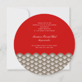 Red & Blue Two Paper Cranes Origami - Asiatische H Einladung (Rückseite)