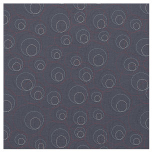 Red Blue und Beige Overlay Circles auf Dunkelblau Stoff