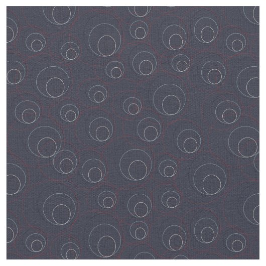 Red Blue und Beige Overlay Circles auf Dunkelblau Stoff (Nahaufnahme)