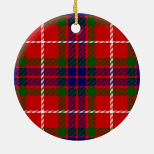 Red Blue und Green Clan Fraser Tartan Keramikornament (Hinten)