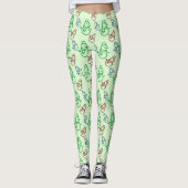 Red Blue und Green Snowman Leggings (Vorderseite)
