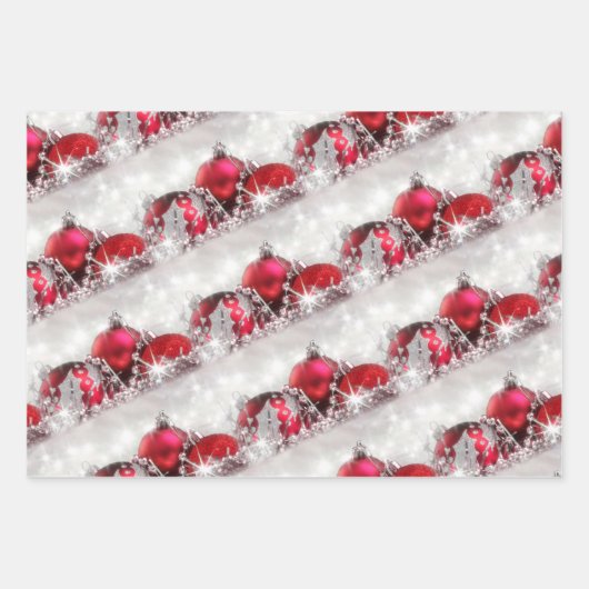 Red Blue und Green Weihnachtsschmuck Geschenkpapier Set (Vorderseite)