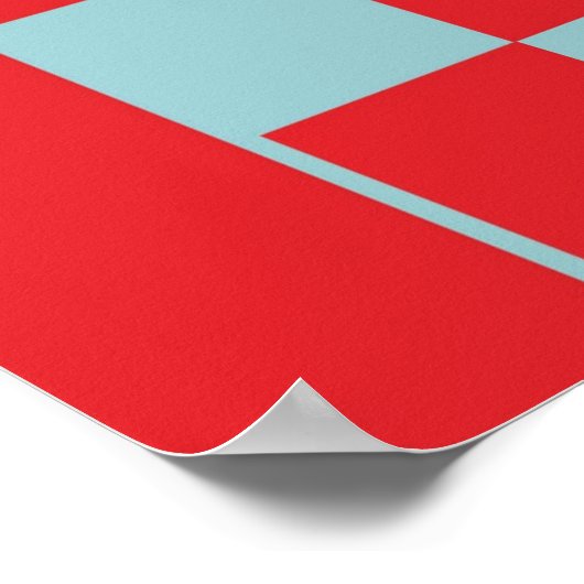 Red Blue Undated Checked June Monthly Calendar Poster (Ecke)