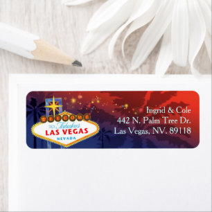 Red + Blue Unique Las Vegas Wedding Address
