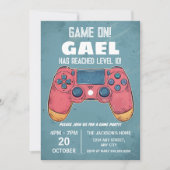 Red & Blue Video Game Gaming Kinderparty Einladung (Vorderseite)