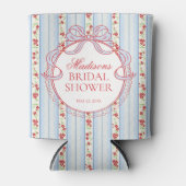 Red Blue Vintage Fancy Floral Bridal Shower Favor Dosenkühler (Vorderseite)
