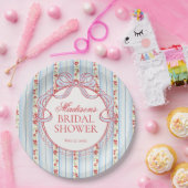 Red & Blue Vintage Fancy Floral Bridal Shower Pappteller (Party)