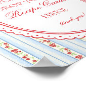 Red & Blue Vintage Fancy Floral Share a Recipe Poster (Ecke)