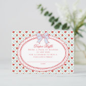 Red & Blue Vintage Floral Diaper Raffle Insert (Stehend Vorderseite)