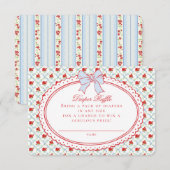 Red & Blue Vintage Floral Diaper Raffle Insert (Vorne/Hinten)