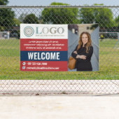 Red Blue Welcome Small Business Foto Logo Banner (Insitu)