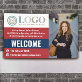 Red Blue Welcome Small Business Foto Logo Banner