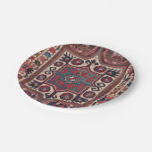 Red Blue Western Santa Fe Cowboy Verziert Pappteller (Schrägansicht)