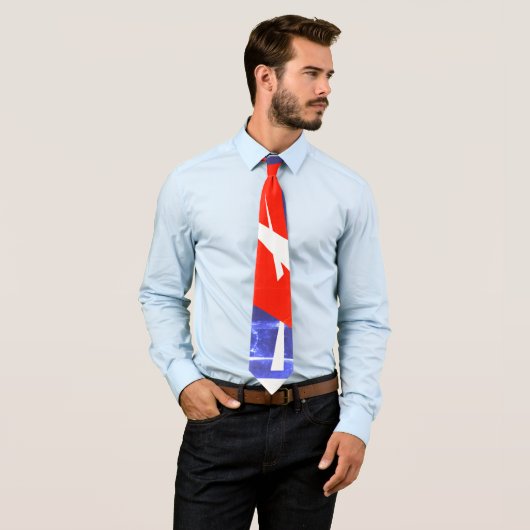 Red Blue White Abstrakt Art Krawatte (Beispiel)
