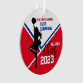 Red Blue White Cheerleader Acrylic Ornament (Vorderseite)