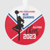 Red Blue White Cheerleader Acrylic Ornament (Rückseite)