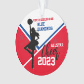 Red Blue White Cheerleader Acrylic Ornament (Vorderseite)