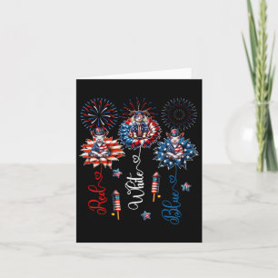 Red Blue White Drei Niedliche Ziegen am 4. Juli Karte