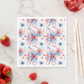 Red Blue White Fireworks Napkin Serviette (Beispiel)