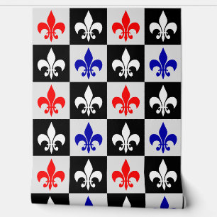 Red Blue White Fleur-De-Lis-Tapete Tapete