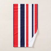 Red Blue White Lines Muster Badhandtuch Set (Handtuch)