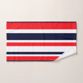 Red Blue White Lines Muster Badhandtuch Set (Handtuch)