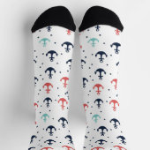 Red Blue White Nautic Boat Anchors Muster Socken (Oben)