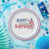 Red, Blue & White, Patriotic America USA Flag Pappteller (Party)