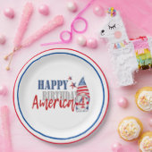 Red, Blue & White, Patriotic America USA Flag Pappteller (Party)