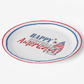 Red, Blue & White, Patriotic America USA Flag Pappteller (Schrägansicht)