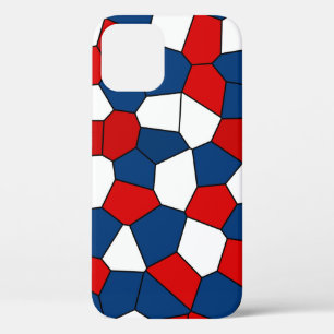 Red Blue White Pattern iPhone 12 Hülle