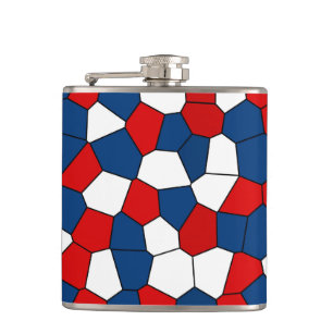 Red Blue White Pattern Flachmann