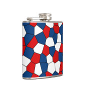 Red Blue White Pattern Flachmann (Rechts)