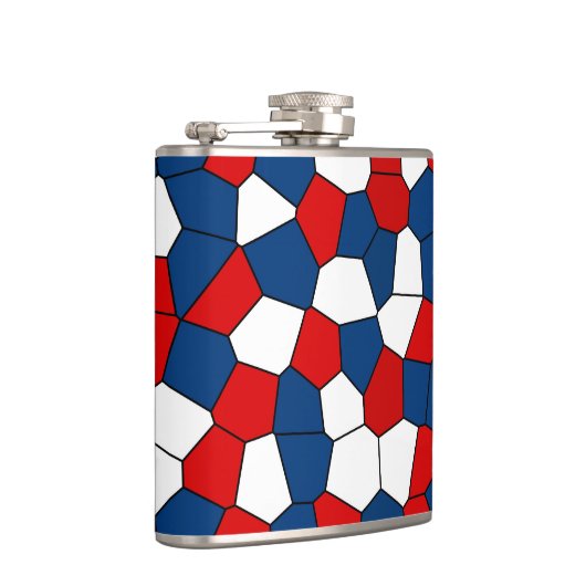 Red Blue White Pattern Flachmann (Rechts)