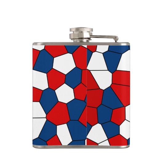 Red Blue White Pattern Flachmann (Rückseite)