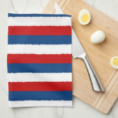 Red Blue White Pattern Handtuch (Viertel Falte)