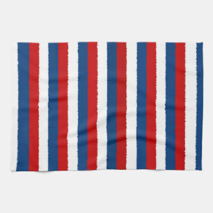 Red Blue White Pattern Handtuch